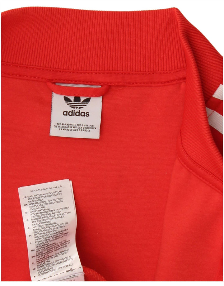 ADIDAS Hombre Chándal Top Chaqueta Pequeña Algodón Rojo
