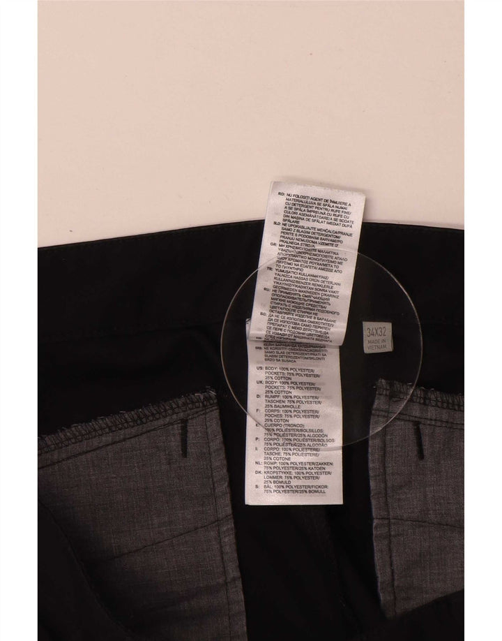 Adidas Pantalones Chinos Slim Para Hombre W34 L32 Poliéster Negro