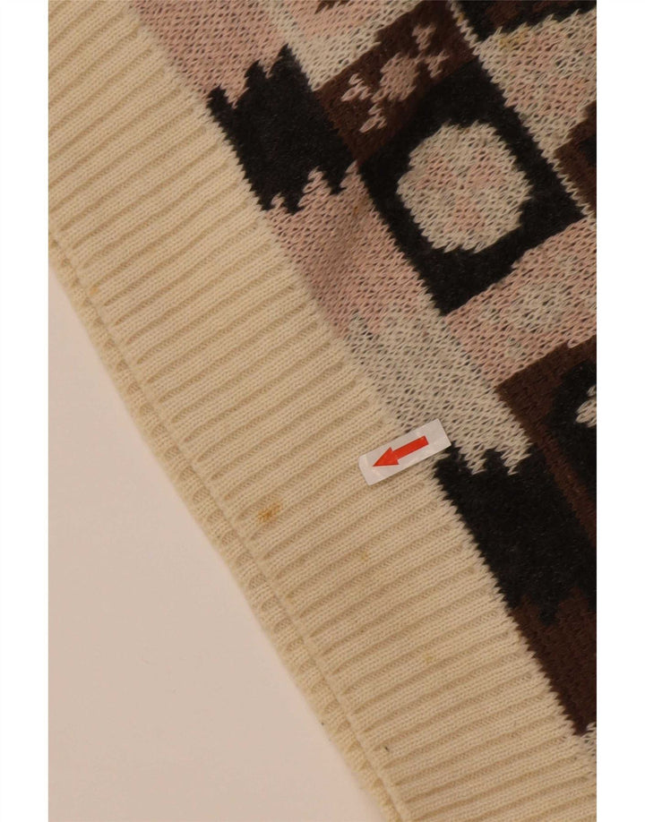 Missoni Hombre Jersey De Cuello Redondo De Lana Geométrica Marrón Medio