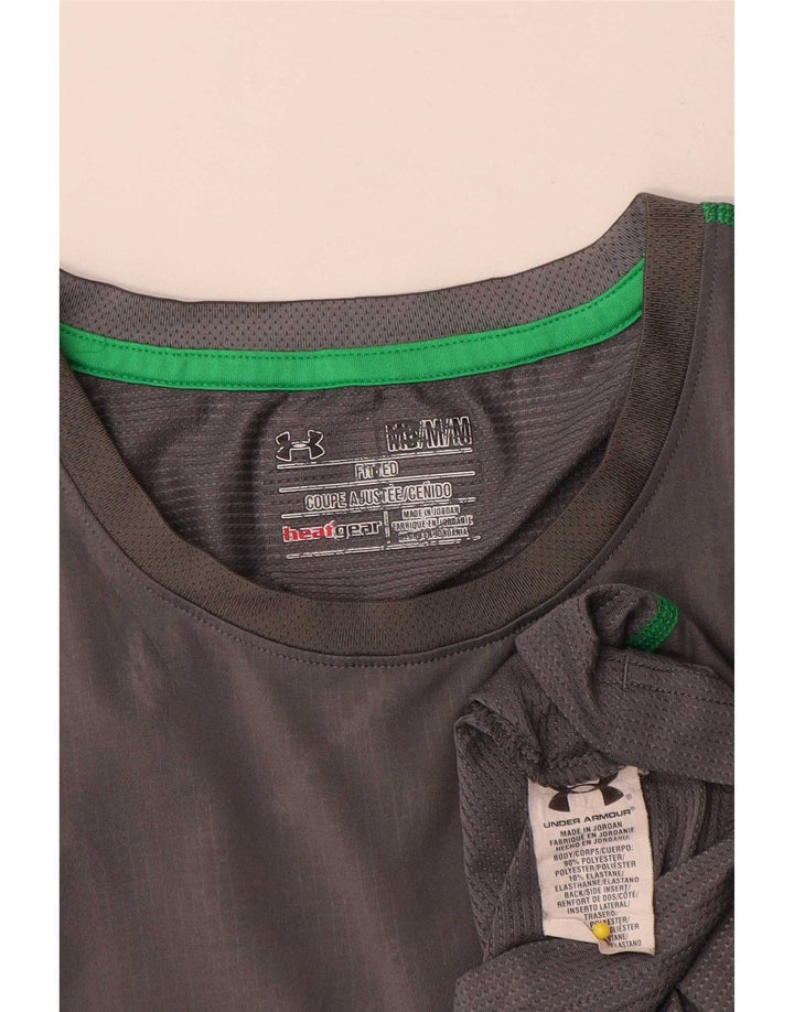Camiseta Under Armour Heat Gear para hombre Top poliéster geométrico gris medio