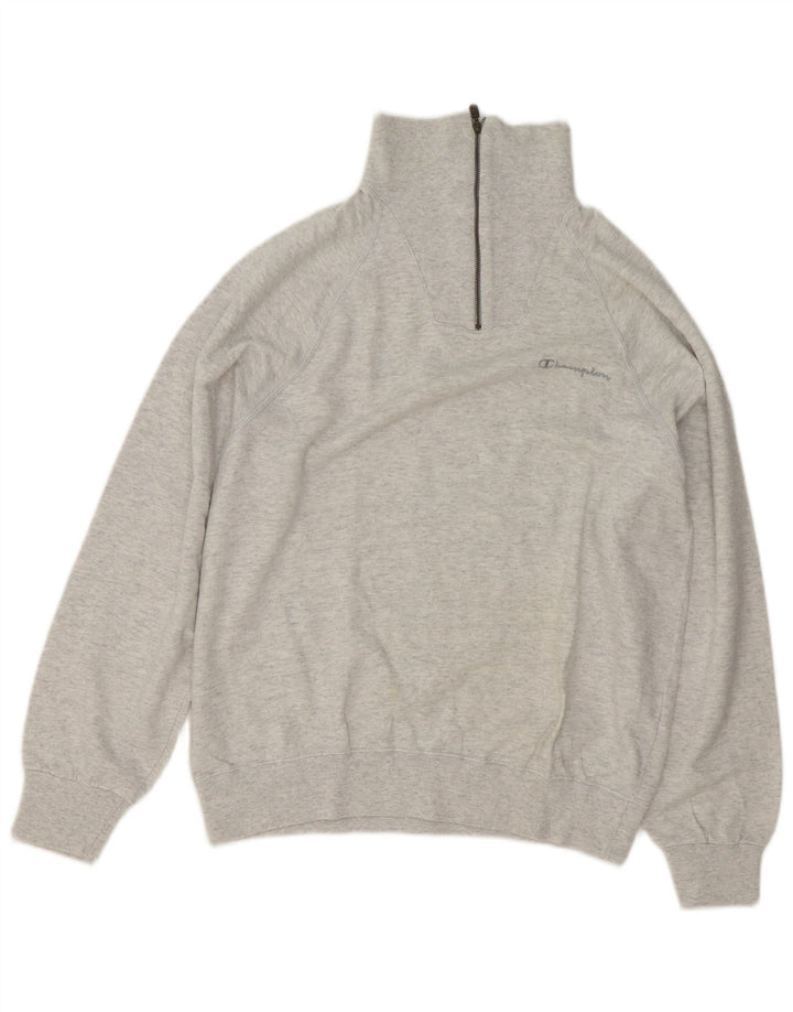 Champion Sudadera Con Cuello Y Cremallera Jumper De Algodón Moteado Gris Medio