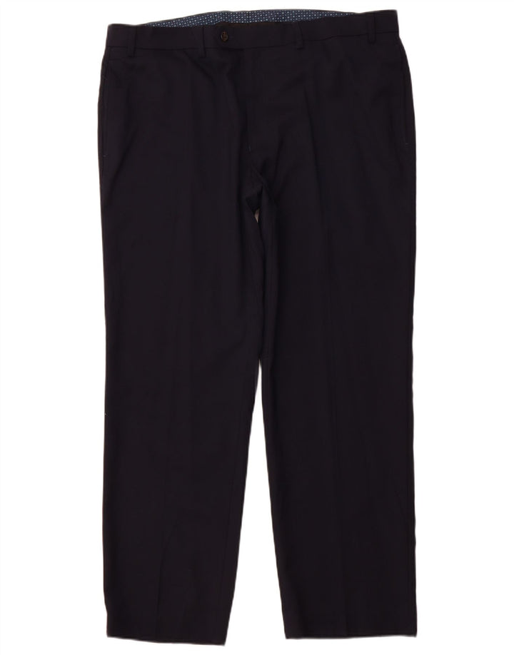 POLO RALPH LAUREN Pantalón de traje recto para hombre W38 L30 Poliéster azul marino