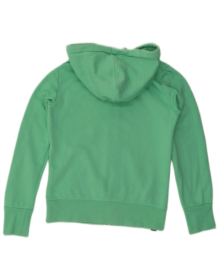 ELLESSE Suéter con capucha y cremallera para mujer UK 10 Small Green Cotton