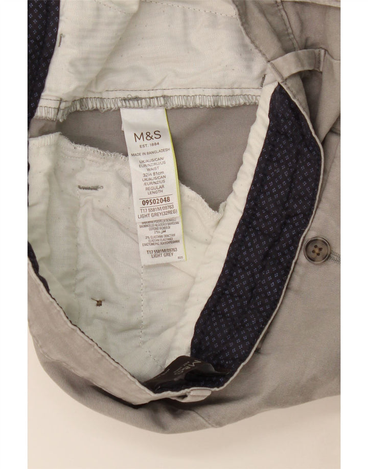MARKS & SPENCER Pantalones cortos chinos para hombre W32 Algodón gris medio