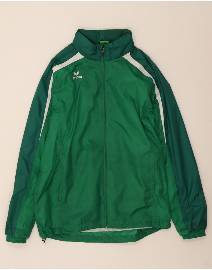 Erima - Chubasquero con capucha para hombre, talla 38, color verde medio, poliamida