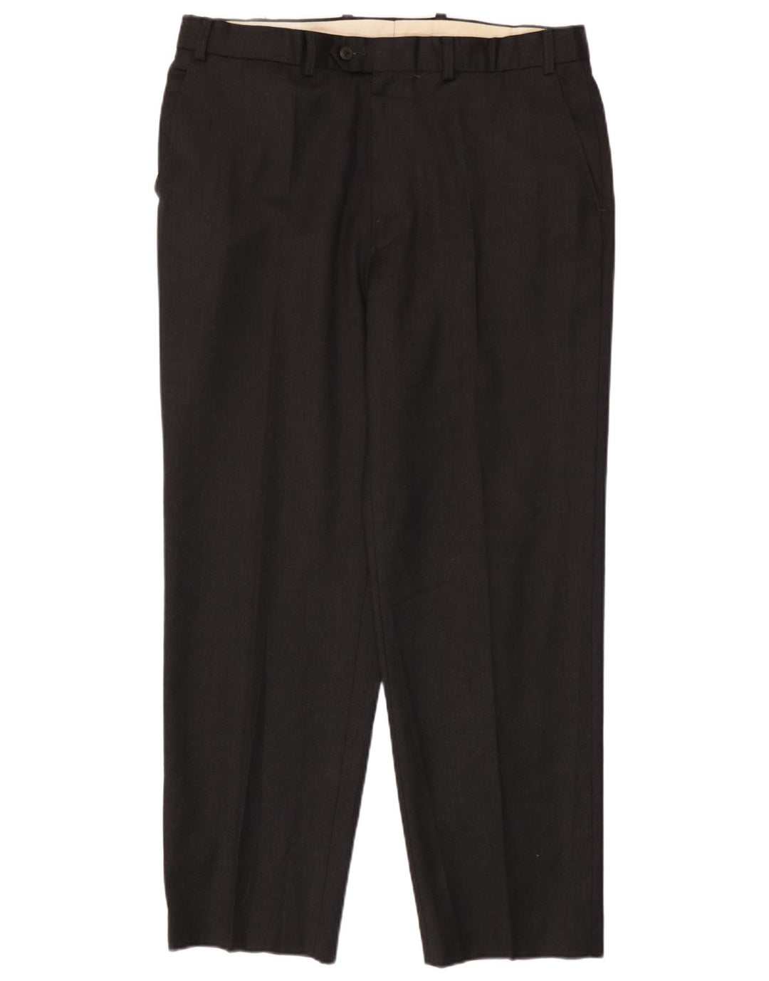 Marks & Spencer Pantalón de traje recto para hombre W38 L31 Lana negra