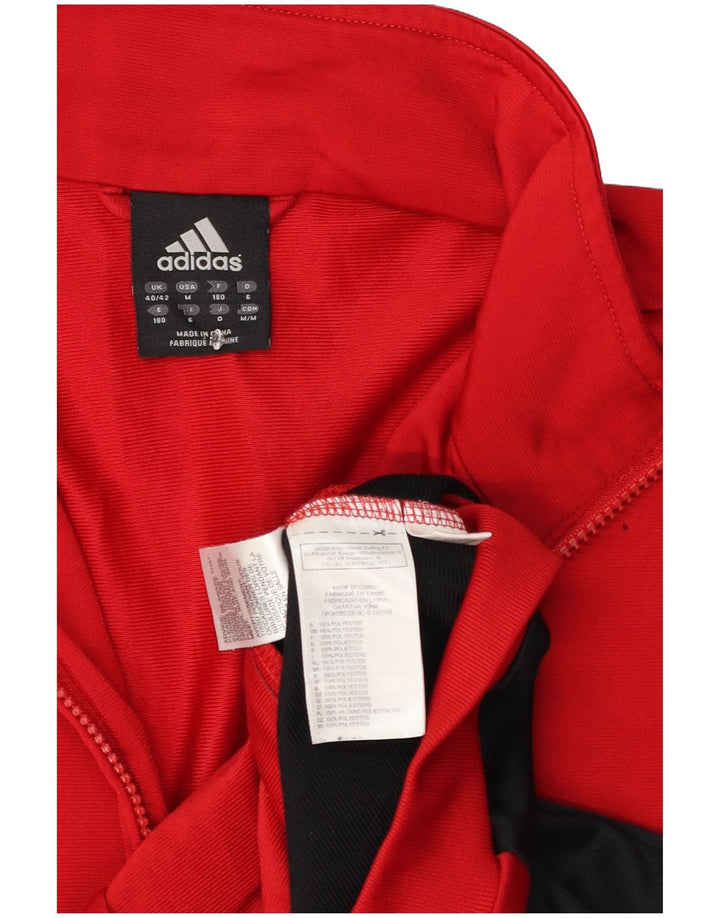 Adidas - Chaqueta de chándal para hombre, talla 40/42, color rojo medio, poliéster