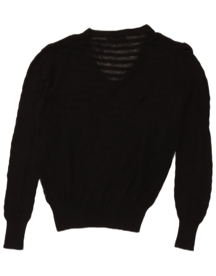 Zara Hombre Jersey Jersey Transparente Con Cuello En V Ramio Negro Mediano