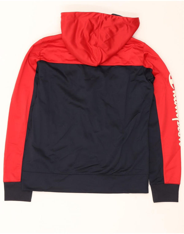CHAMPION Suéter con capucha y cremallera para mujer UK 14 Medium Azul marino Colorblock