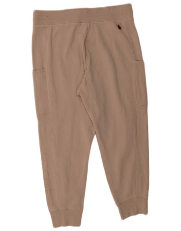 Reebok Mujer Graphic Chándal Pantalones Joggers UK 40 XL Algodón Beige