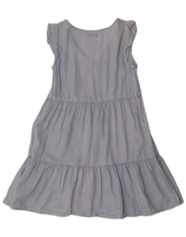 Superdry Vestido Escalonado Para Mujer UK 6 XS Azul Lyocell