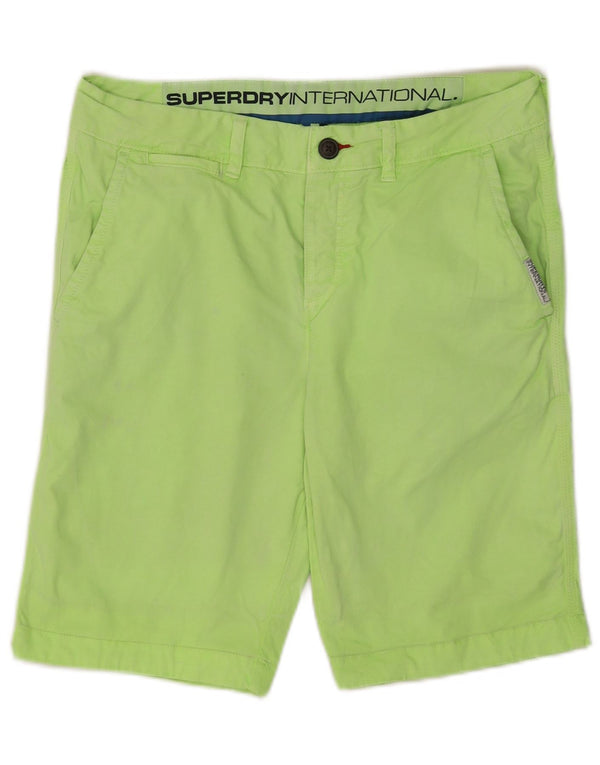 Superdry Chinos Cortos Pequeños Para Hombre W29 Algodón Verde