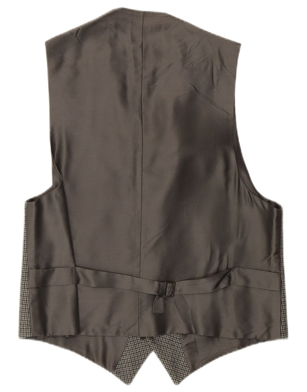 Chaleco vintage para hombre pata de gallo gris medio