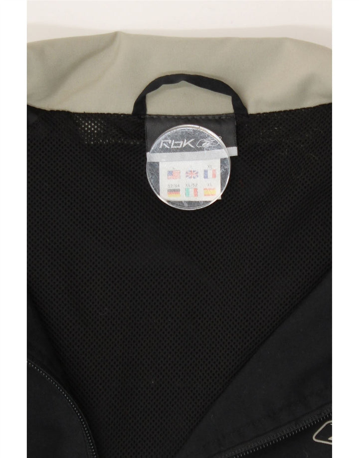 Reebok - Chaqueta de chándal con gráfico para hombre, talla grande, color negro, poliéster