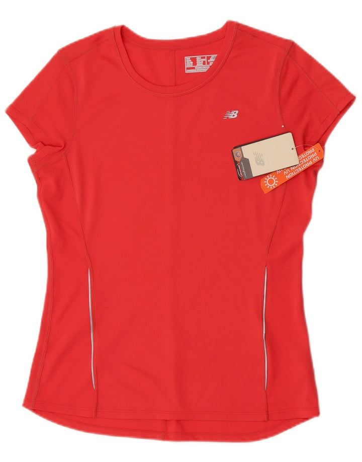 New Balance Camiseta para mujer Top UK 14 Large Rojo Poliéster