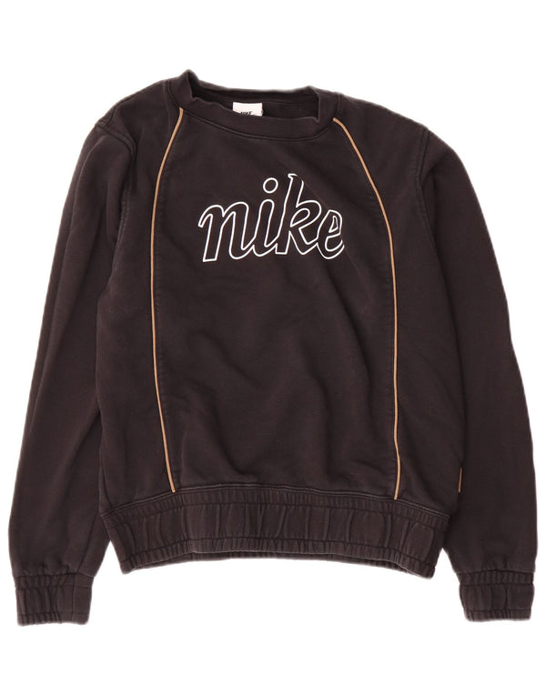 Nike Sudadera de gran tamaño con gráfico para mujer UK 6 XS Algodón negro