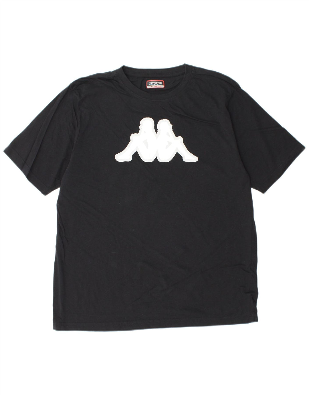 KAPPA Camiseta gráfica para hombre Top XL Algodón negro