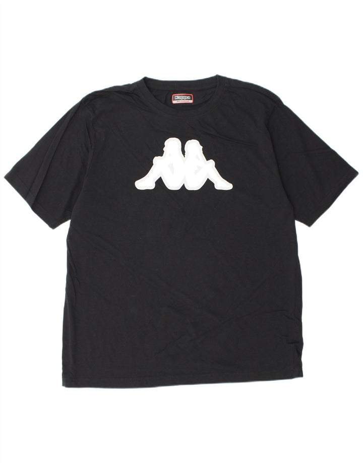 KAPPA Camiseta gráfica para hombre Top XL Algodón negro