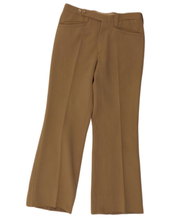 Vintage mujer bootcut traje pantalones IT 44 Medio W27 L27 Beige