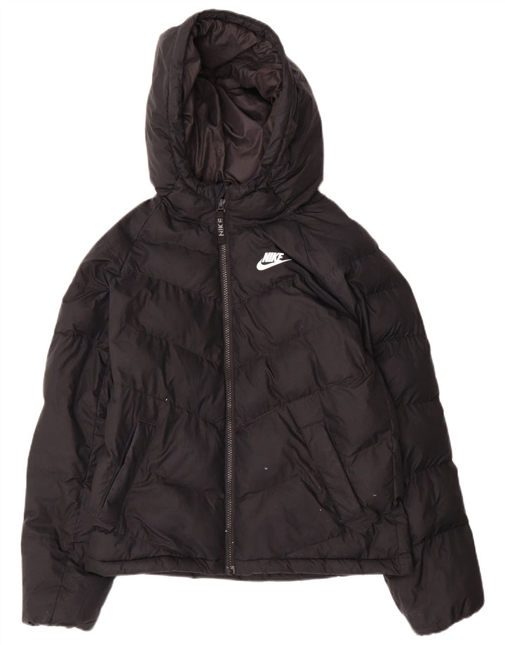 Nike Chaqueta acolchada con capucha para niños 12-13 años Grande Poliéster negro