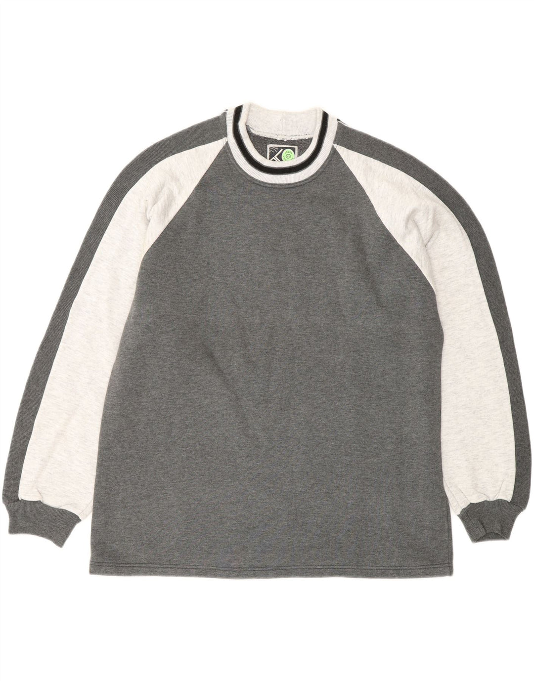 Vintage hombres sudadera jumper grande gris colorblock acrílico