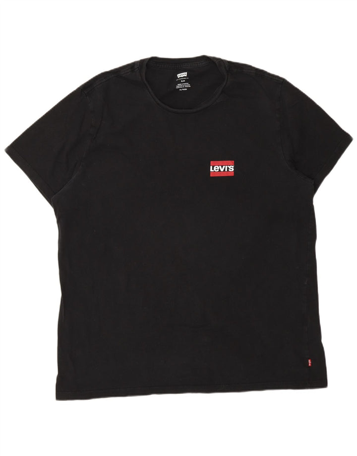 Levi's Hombre Slim Camiseta Top XL Negro