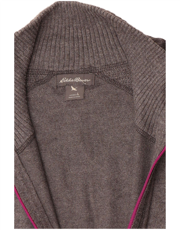 Eddie Bauer Suéter tipo jersey con cuello y cremallera para mujer Reino Unido 40 Grande Gris