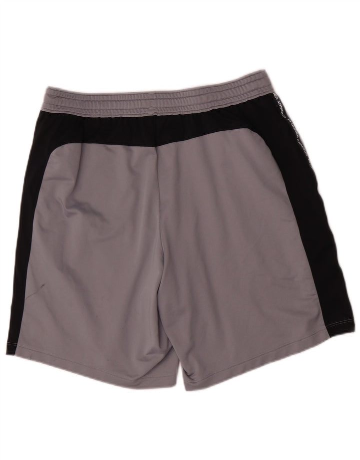 Under Armour Hombre Pantalones cortos deportivos con estampado de poliéster en bloques de color gris grande