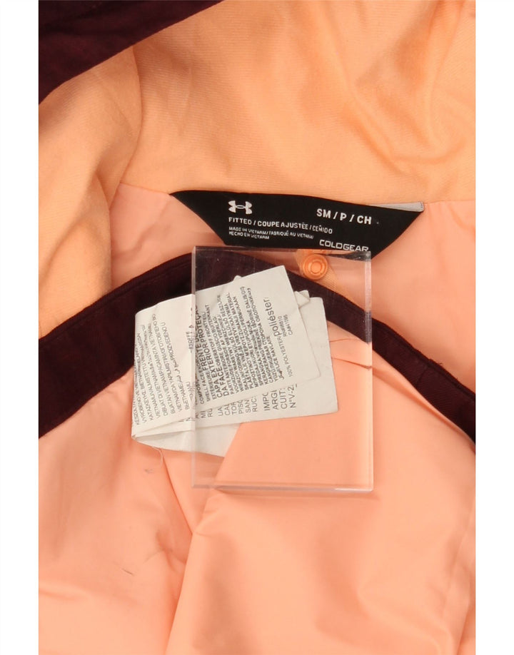 UNDER ARMOUR Womens Oversized Windbreaker Jacket UK 10 Small Maroon Vintage Under Armour and Second-Hand Under Armour from Messina Hembry 