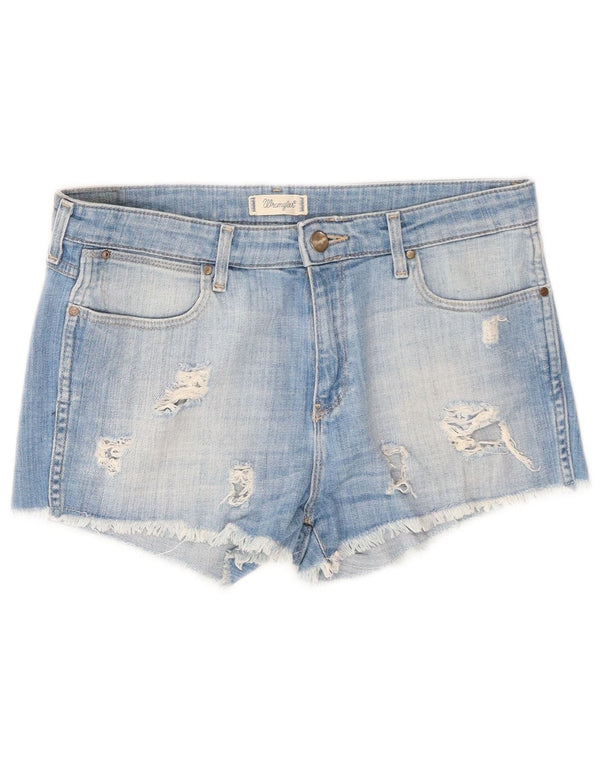 Wrangler Womens Boyfriend Distressed Denim Shorts XS W29 Blue Cotton