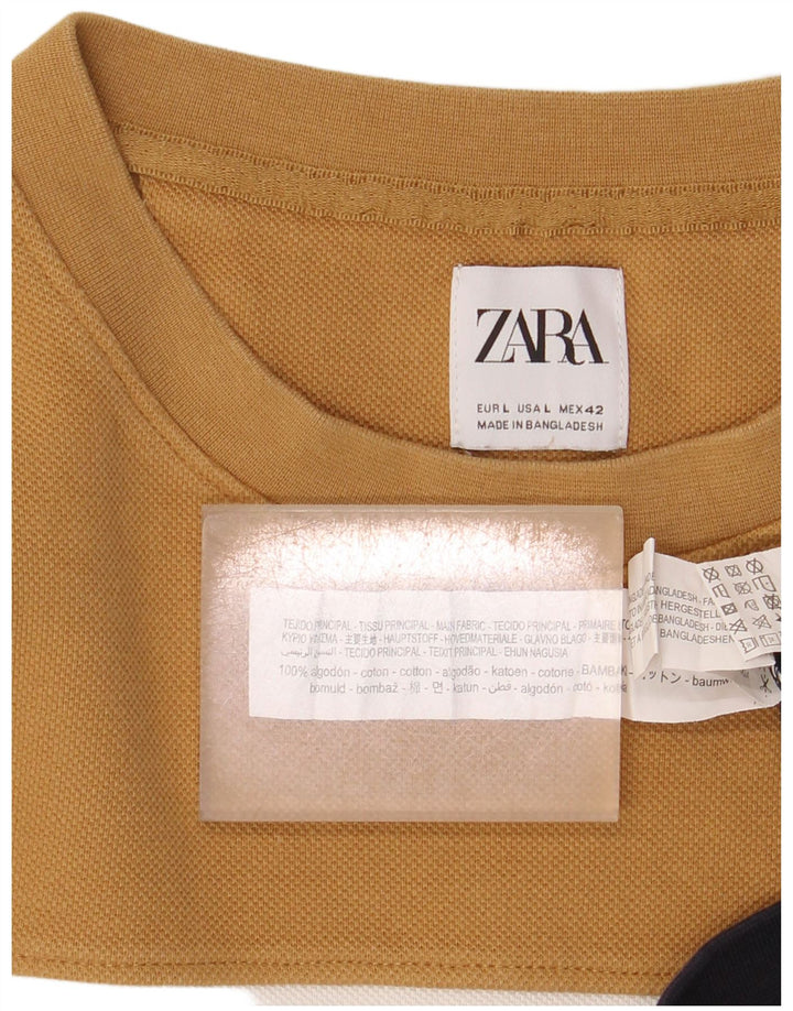 Zara Hombre Sudadera Jumper Large Multicolor Colorblock Algodón