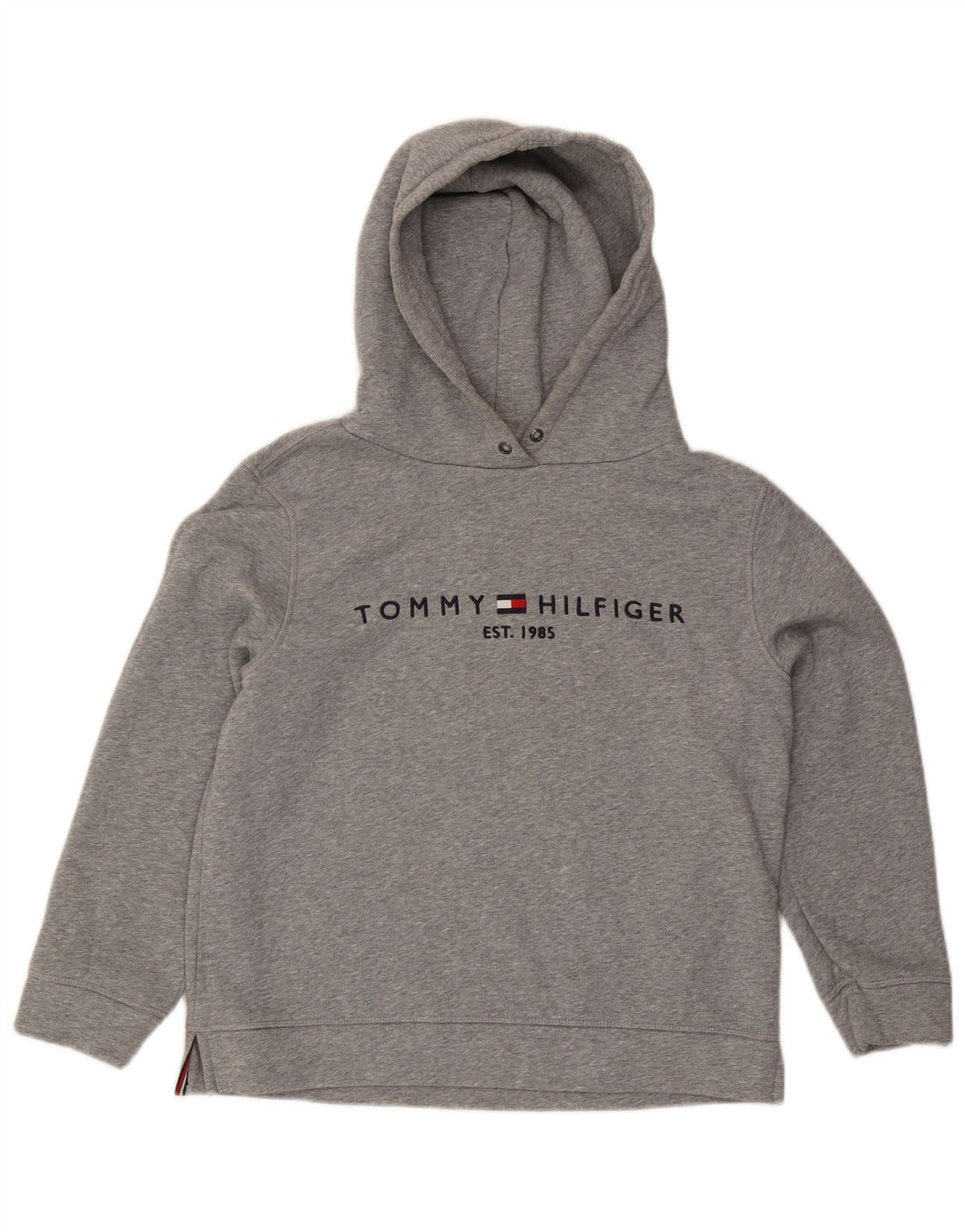 TOMMY HILFIGER Jersey con capucha gráfico extragrande para mujer UK 44 Gris medio