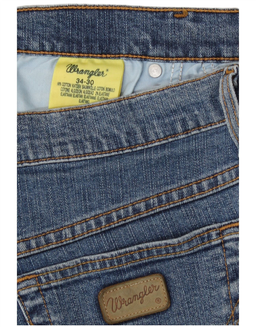 Wrangler Vaqueros ajustados de corte regular para hombre W34 L30 Algodón azul