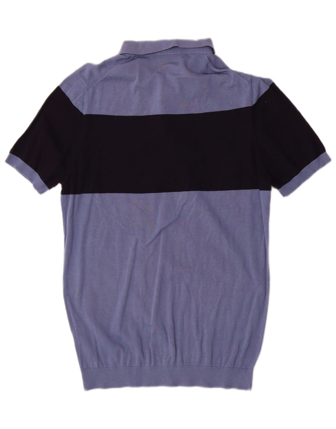 Massimo Dutti Hombre Polo Neck Jumper Jersey Azul Medio Colorblock