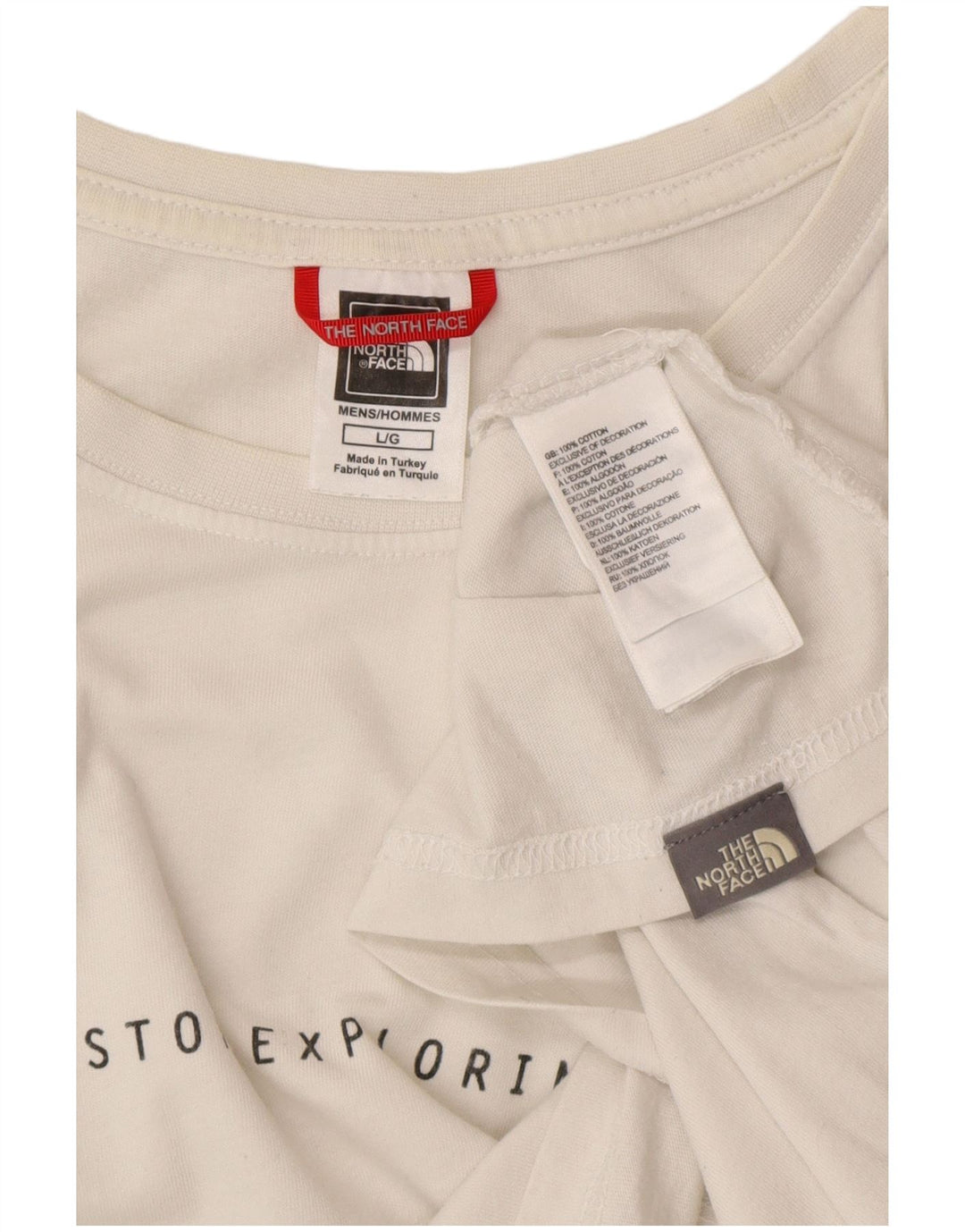 THE NORTH FACE Camiseta gráfica para hombre Top grande de algodón blanco