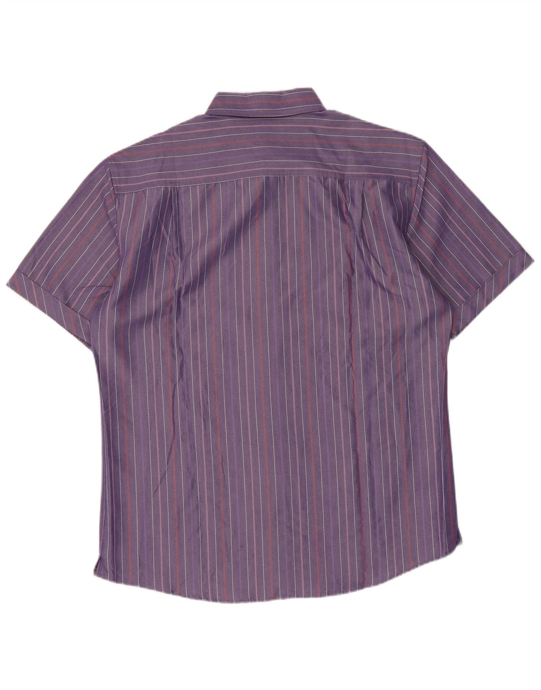 Marks & Spencer Camisa azul Harbor para hombre con rayas diplomáticas moradas medianas