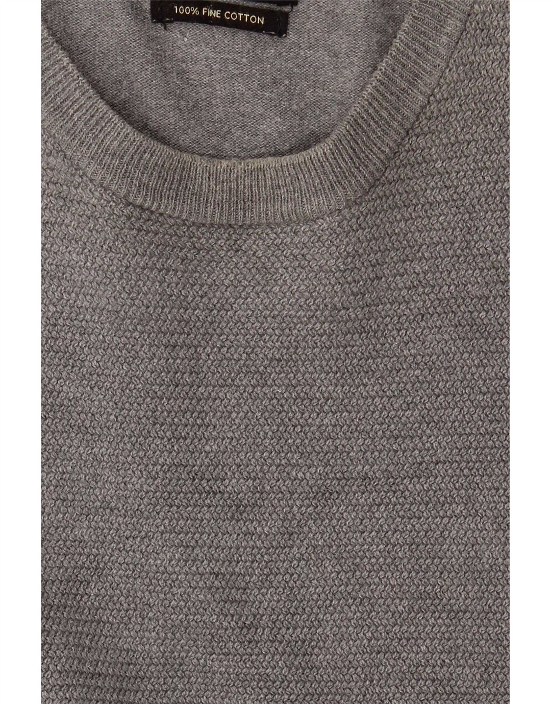 Zara Hombre Jersey Cuello Redondo Jersey Algodón Gris Medio