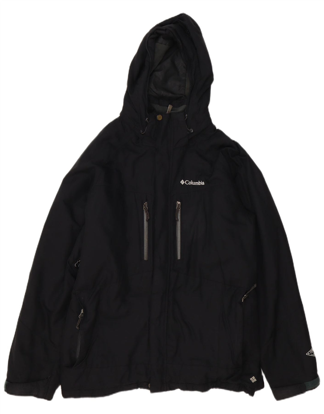 Columbia Chaqueta cortavientos con capucha para hombre UK 40 Large Poliéster negro