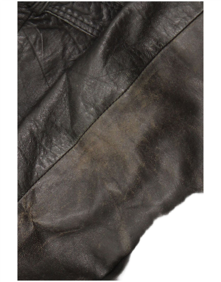 Chaqueta de cuero vintage para mujer IT 50 XL cuero negro