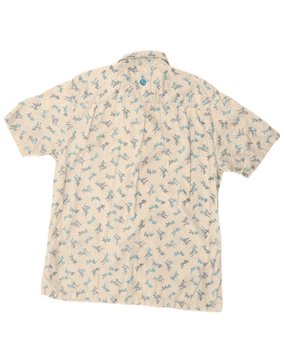 FAT FACE Camisa de manga corta para hombre de algodón floral blanco grande