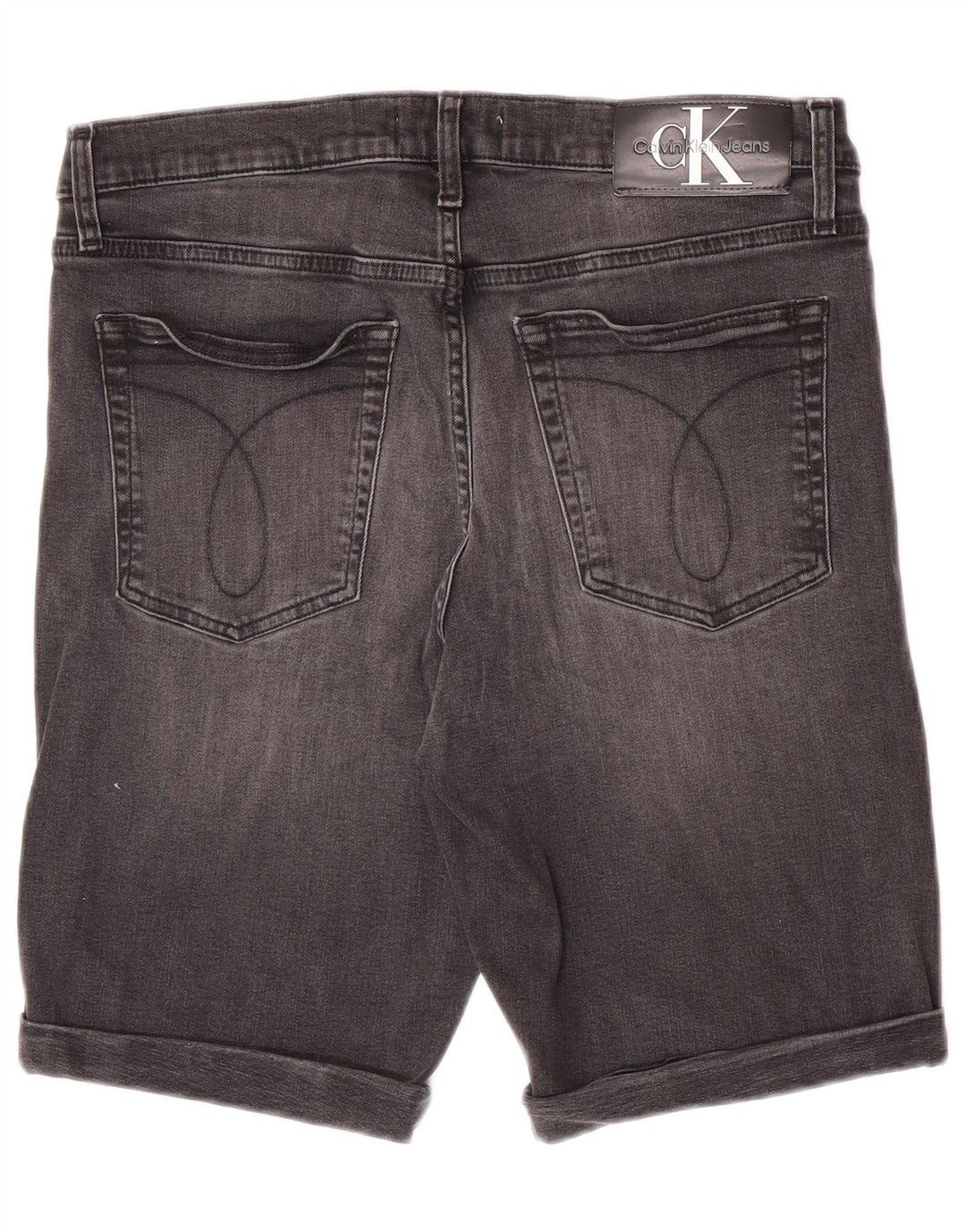 Calvin Klein Pantalones cortos de mezclilla ajustados para hombre W33 Algodón gris medio
