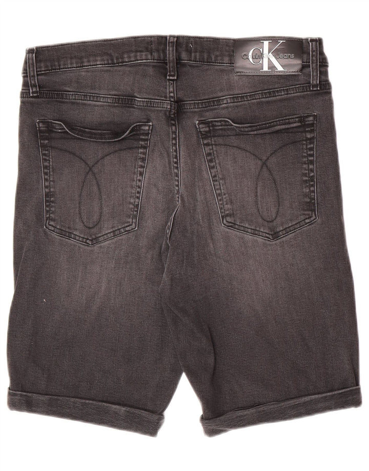Calvin Klein Pantalones cortos de mezclilla ajustados para hombre W33 Algodón gris medio