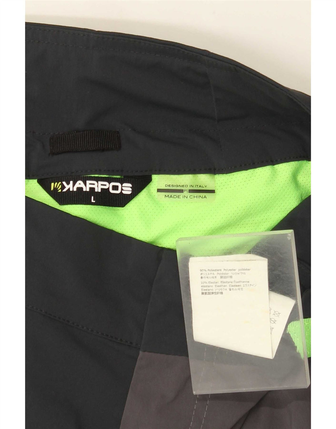 Karpos Pantalones cortos de senderismo con gráficos para hombre, talla grande, W34, poliéster con bloques de color gris