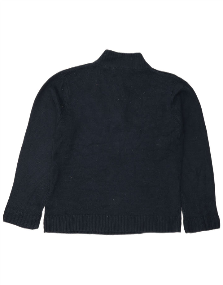 PIERRE CARDIN Jersey para hombre con cuello y cremallera, acrílico azul marino mediano