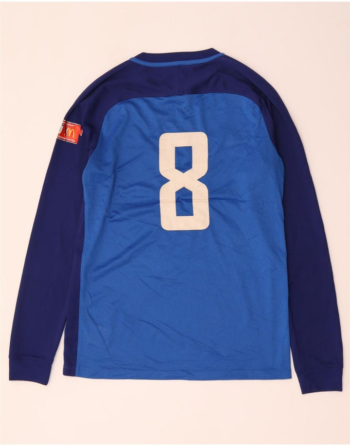 Nike Camiseta Dri Fit Graphic De Manga Larga Para Hombre Poliéster Color Block Azul Medio