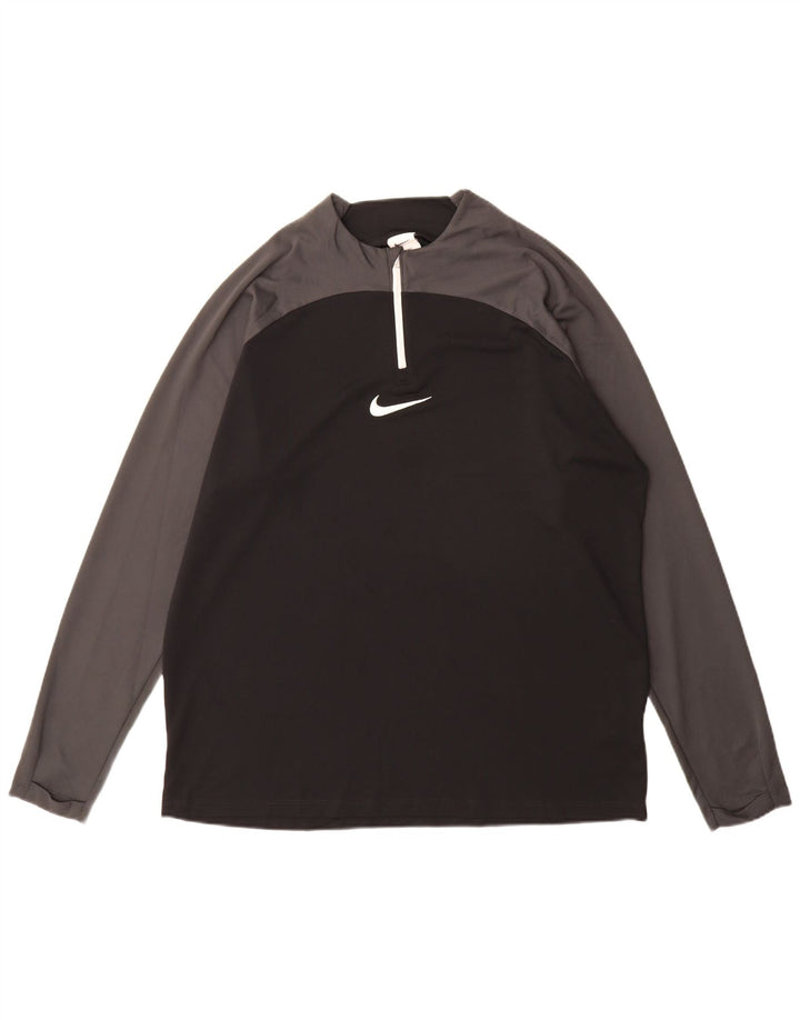Nike Camiseta Dri Fit de manga larga para hombre XL Negro Colorblock