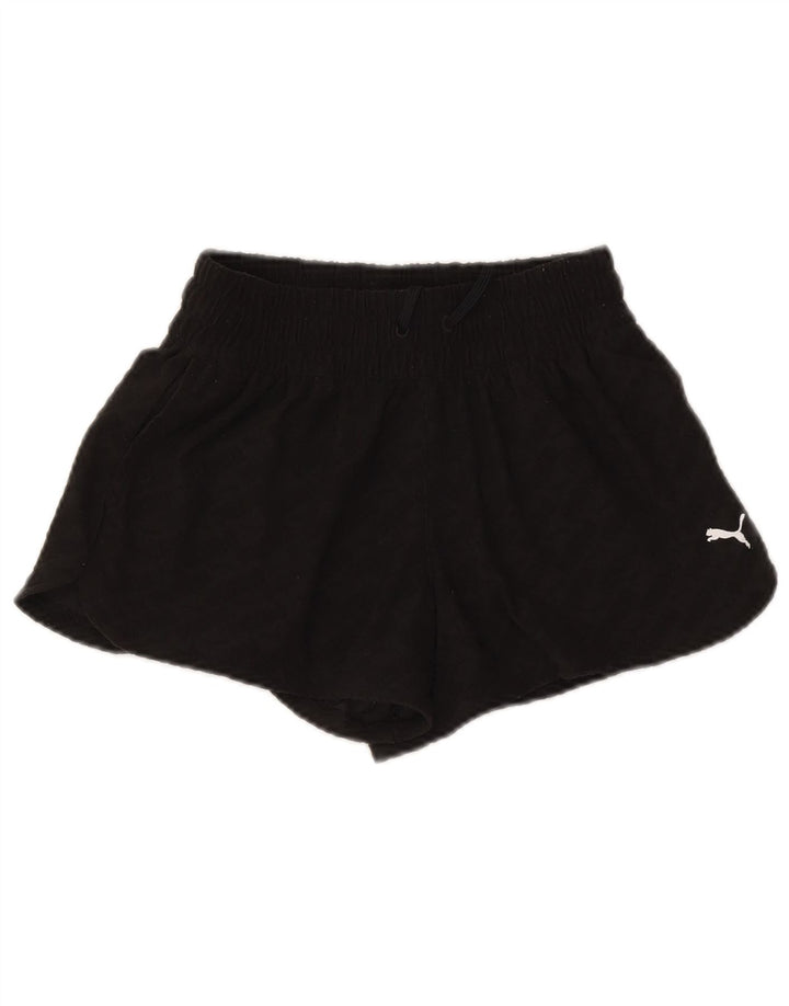 Puma Pantalones cortos deportivos para mujer UK 10 Small Poliéster negro