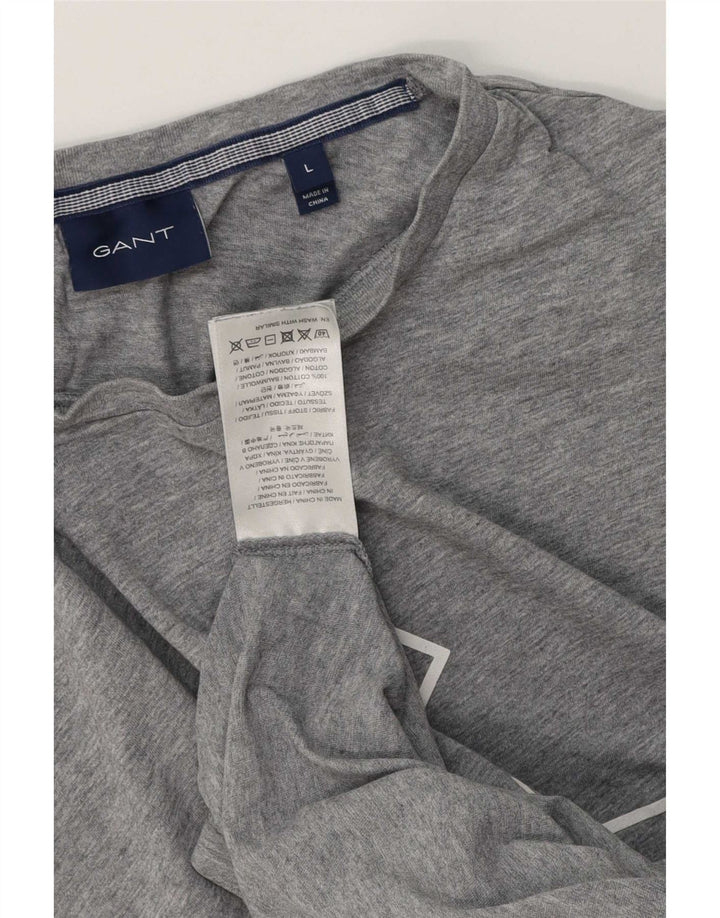 Gant Camiseta Gráfica para Hombre Top Grande Gris Algodón