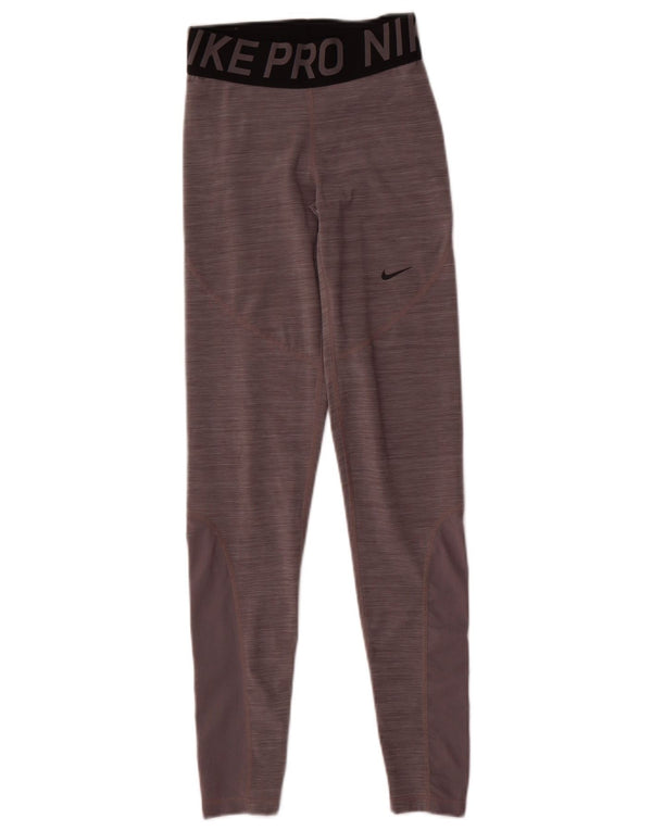 Nike Leggings Dri Fit Graphic para mujer UK 4 XS Gris Colorblock Poliéster