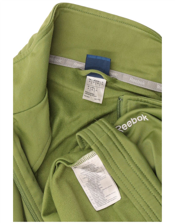 Reebok Hombre Chándal Top Jacket Poliéster Verde Medio
